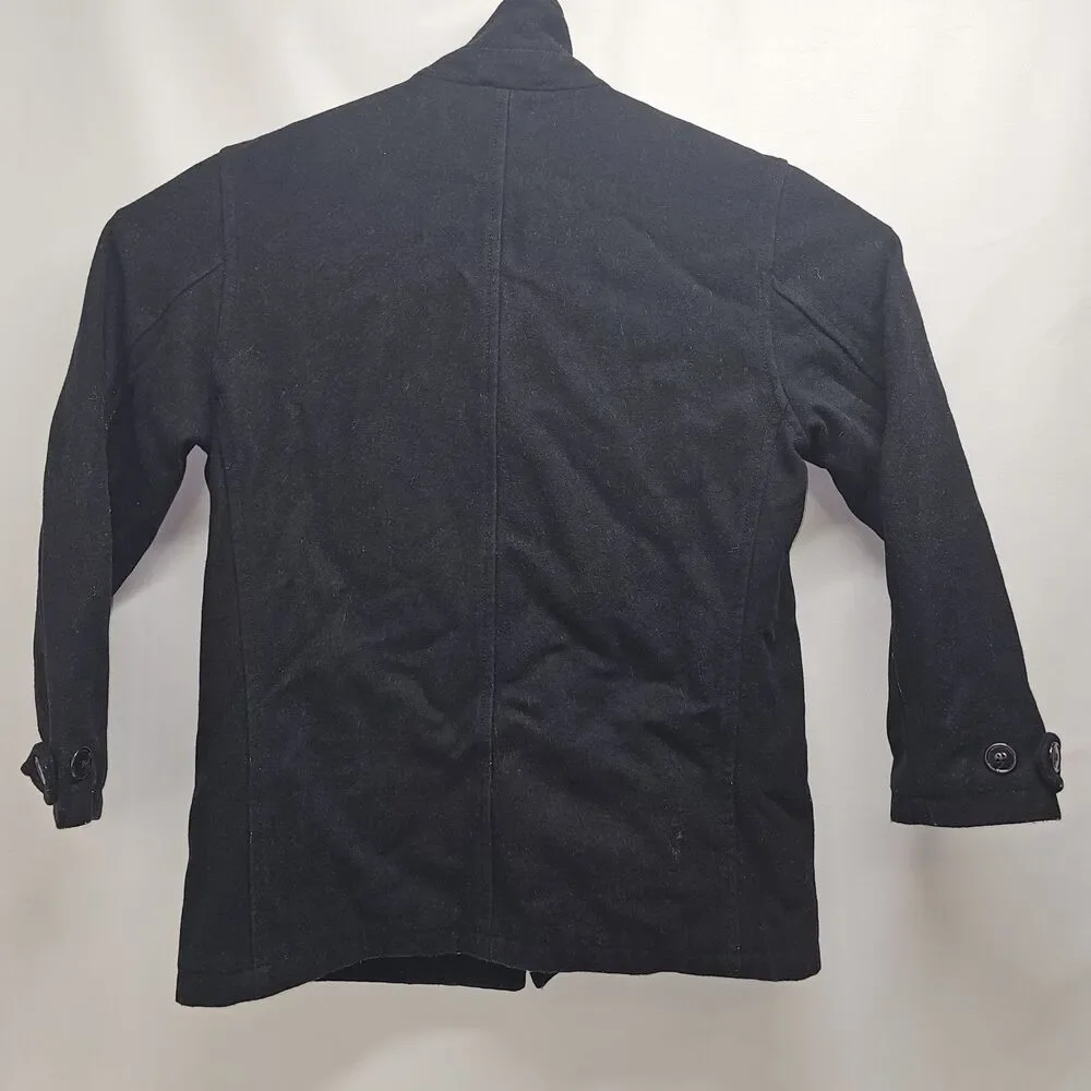 GAP Black Wool Blend Coat Men’s Size L Warm Lined Winter Jacket Classic Style